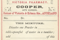 Cooper. Victoria Pharmacy, Auckland Mixture.